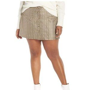 WAYF Womens Brown Floral Pelham Button Front Mini Skirt Plus Size XXL